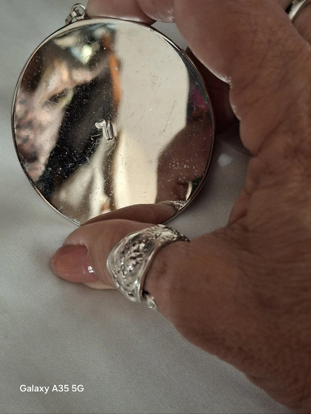 Persian enamel painted large silver medallion pendant